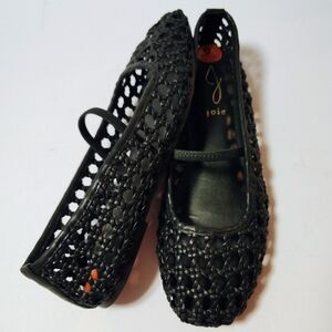 Joie Women's Weavy Woven Mary Jane Ballet Flats Slip-On Shoes Black Size 9.5